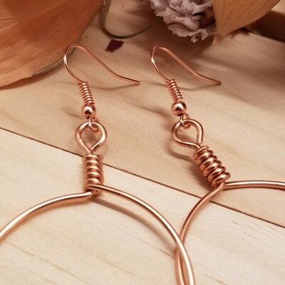 Handmade Copper Hoop Earrings - image2